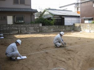 柱状改良工事準備