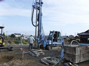 新築住宅の基礎地盤補強工事