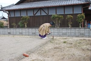 新築住宅の建築の地鎮祭