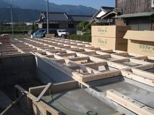 新築の事務所の建前・上棟準備