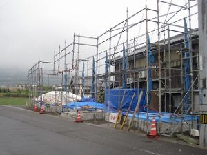 新築の事務所の建前・上棟準備