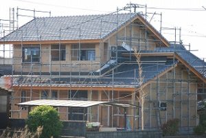 住宅の耐震補強面材の施工