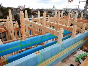 新築住宅木造平屋建ての建前・上棟