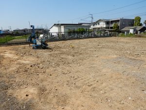 新築工事の地盤整地