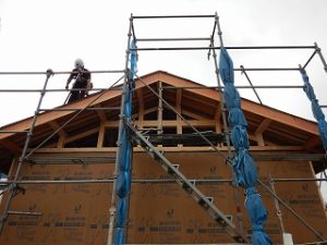 平屋建て新築住宅の建前・上棟