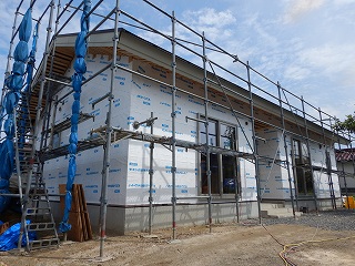 平屋建て新築住宅の工事状況