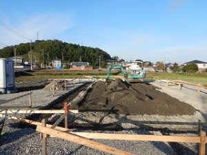 平屋建て新築基礎工事