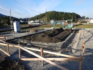 平屋建て新築基礎工事