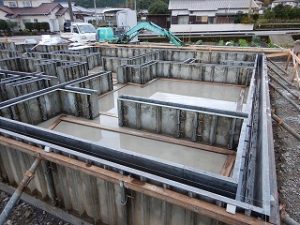 木造平屋建て住宅の基礎工事