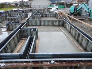 木造平屋建て住宅の基礎工事