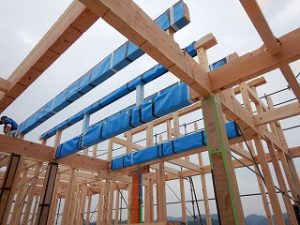 平屋建て新築住宅：片流金属板屋根