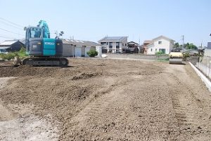 平屋建て新築住宅の敷地造成工事