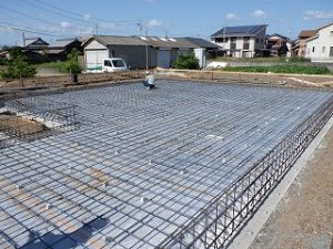 平屋建て新築住宅の基礎工事