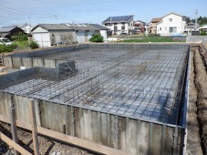 平屋建て新築住宅の基礎工事