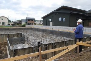 平屋建て新築住宅の基礎工事