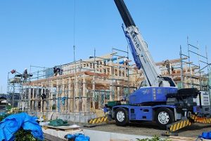 平屋建て新築住宅の 上棟日