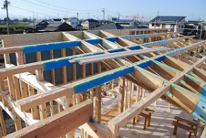 平屋建て新築住宅の 上棟日