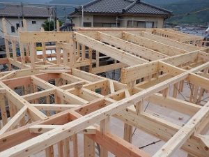 平屋建て新築住宅の上棟