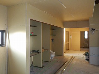 平屋建て新築住宅の工事状況